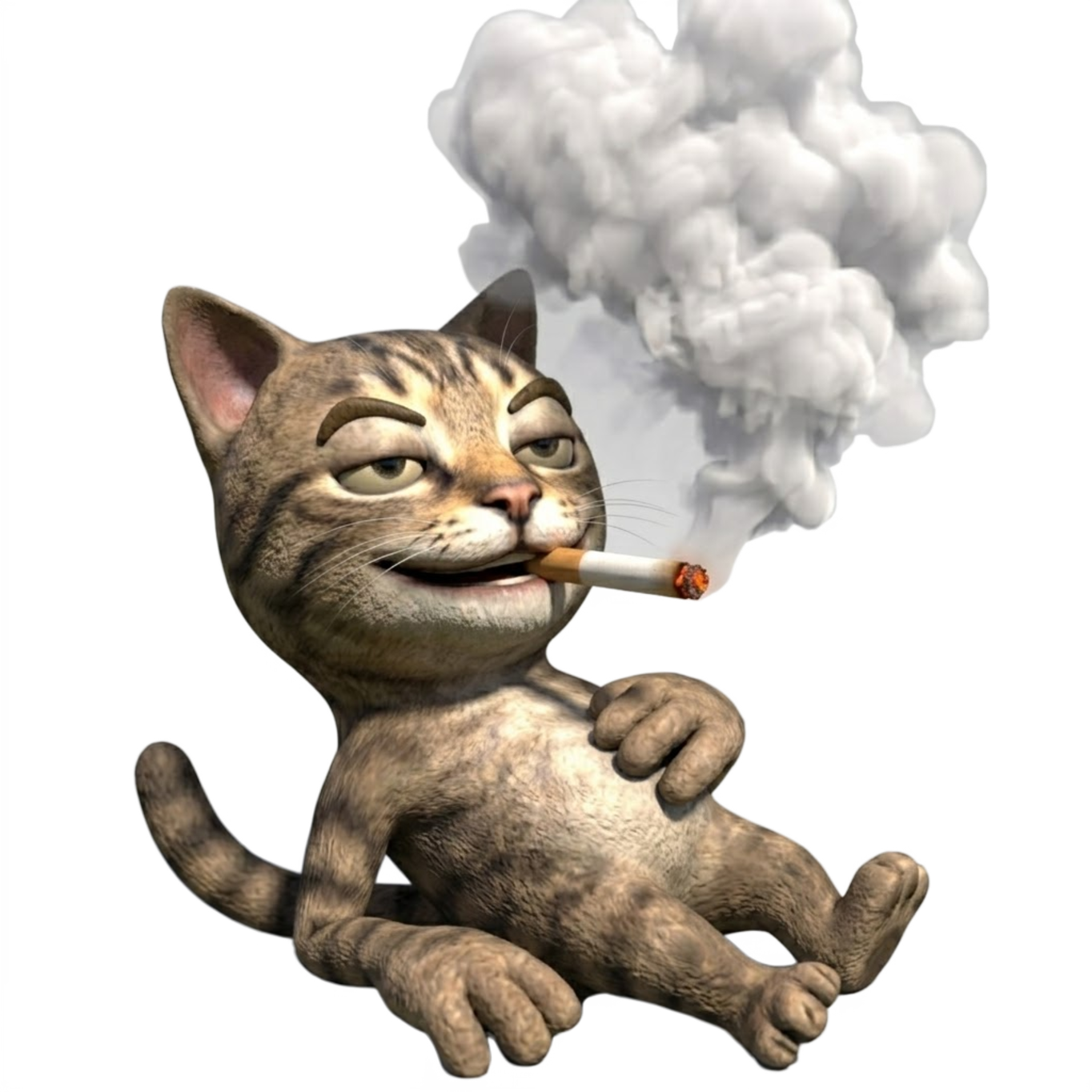Smoking Cat blowing a cloud